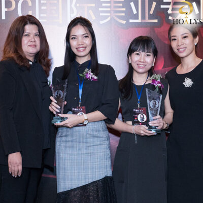 giám khảo đặng hoa lý và liu yuhsin tại cuộc thi nối mi BPC Singapore